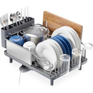 Stainless Steel Dish Drying Rack with Drain Board