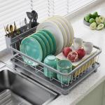 Hiviweer Space-Saving Dish Drying Rack with Drainboard