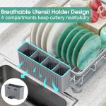Hiviweer Space-Saving Dish Drying Rack with Drainboard