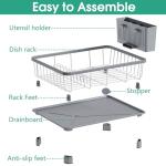 Hiviweer Space-Saving Dish Drying Rack with Drainboard