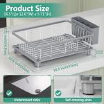 Hiviweer Space-Saving Dish Drying Rack with Drainboard