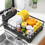 Large Rustproof Dish Drying Rack with Drainboard
