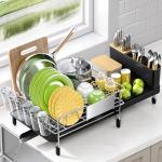 Expandable Stainless Steel Dish Drying Rack Set