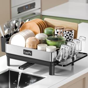 Thicker 304 Stainless Steel Single Tier Dish Rack