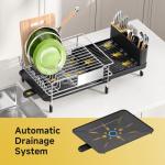 Expandable Stainless Steel Dish Drying Rack Set