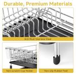 Expandable Stainless Steel Dish Drying Rack Set