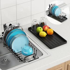 Expandable Sink Dish Drying Rack with Tray