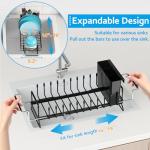 Expandable Sink Dish Drying Rack with Tray