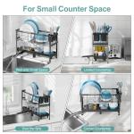 GSlife Expandable Dish Drying Rack with Cutlery Holder