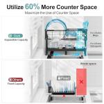 GSlife Expandable Dish Drying Rack with Cutlery Holder