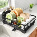 Stainless Steel Large Dish Drying Rack with Cutlery Holder