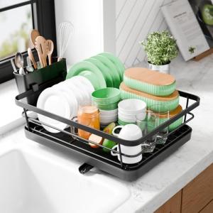 Kitsure Compact Dish Drying Rack with Holder