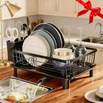 Space-Saving Dish Drying Rack with Utensil Holder
