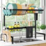Adjustable 2-Tier Stainless Steel Dish Drying Rack