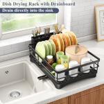 Stainless Steel Large Dish Drying Rack with Cutlery Holder