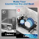 Space-Saving Dish Drying Rack with Utensil Holder