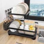 Large 2-Tier Kitchen Dish Drying Rack with Utensil Holder