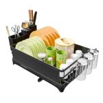 Black Steel Dish Rack with Cutlery Holder