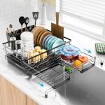 Expandable Dish Drying Rack with Utensil Holder