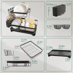 Large 2-Tier Kitchen Dish Drying Rack with Utensil Holder