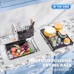 Black Steel Dish Rack with Cutlery Holder