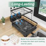 Large 2-Tier Kitchen Dish Drying Rack with Utensil Holder