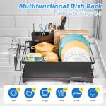 Black Steel Dish Rack with Cutlery Holder