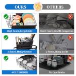 Black Steel Dish Rack with Cutlery Holder