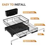 Expandable Dish Drying Rack with Utensil Holder