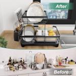 Large 2-Tier Kitchen Dish Drying Rack with Utensil Holder