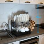 2-Tier Stainless Steel Dish Drying Rack with Drainboard
