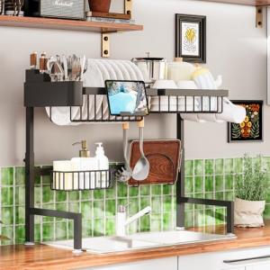 Expandable Stainless Steel Over Sink Dish Rack
