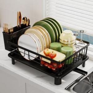 Stainless Steel Dish Drainer Rack with Tray