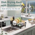 AIDERLY Extendable Iron Dish Drying Rack with Strainer
