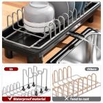 Compact Stainless Steel Dish Drying Rack with Utensil Holder