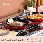 CAROTE 10" Cast Iron Grill Pan Skillet