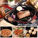 CAROTE 10" Cast Iron Grill Pan Skillet