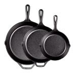 Lodge Pre-Seasoned Cast Iron Skillet Set, 3 Piece
