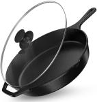 Pre-Seasoned 12.5-Inch Cast Iron Skillet with Handle Holder