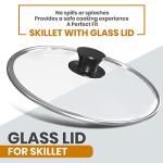 Pre-Seasoned 12.5-Inch Cast Iron Skillet with Handle Holder