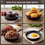 Hiceeden Mini Cast Iron Skillet Set, 4" Pans