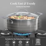 Gotham Steel 12 Pc Ceramic Cookware Set Nonstick, Ceramic Pots and Pans Set Non Stick with Steamer for Cooking, Non Toxic PFOA PFOS Free, Ergonomic Stay Cool Handles, Oven & Dishwasher Safe, Copper