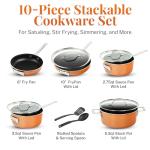 Gotham Steel 10-Piece Copper Non-Stick Cookware Set