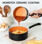MICHELANGELO Copper Nonstick Ceramic Saucepan Set