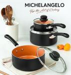 MICHELANGELO Copper Nonstick Ceramic Saucepan Set