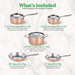 NutriChef 8-Piece Stainless Steel Cookware Set