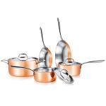 NutriChef 8-Piece Stainless Steel Cookware Set