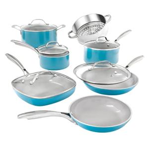 Gotham Steel Aqua Blue 12-Piece Nonstick Cookware Set