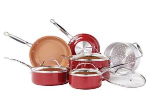 Red Copper 10-Piece Non-Stick Cookware Set