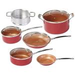 Red Copper 10-Piece Non-Stick Cookware Set